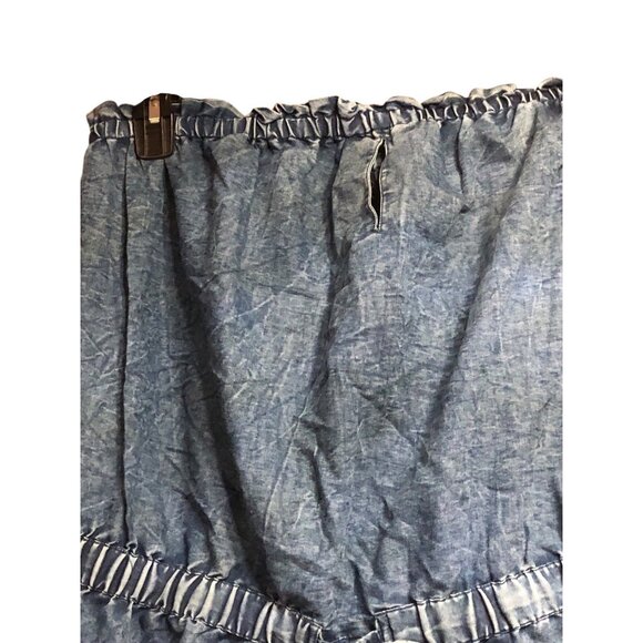 Boho Cowgirl Sweetheart Off Shoulder Denim Romper Key Hole Accent Pockets Sz 1X - Picture 3 of 16